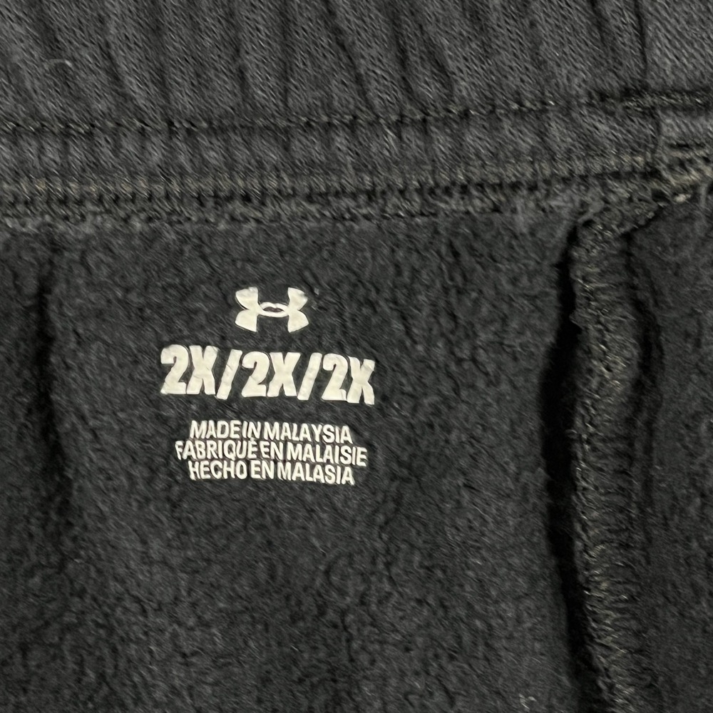 Under Armour Sweatpants Women 2X Black Fleece Lined Drawstring Waist - Picture 3 of 9